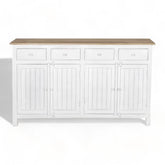 Kraft Bazaar Madrid Sideboard (L) white with distressed Edges 150x40x90Cm